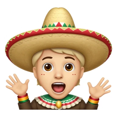 grito shouting face with sombrero, celebrating Mexican Independence Day sticker