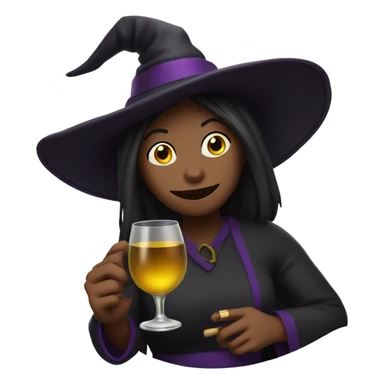 Witch with cup of wine sticker