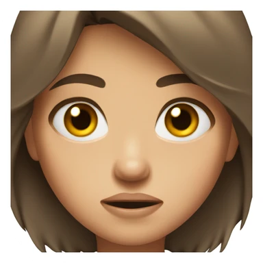 Angry girl whit brown hair and brown eyes  sticker