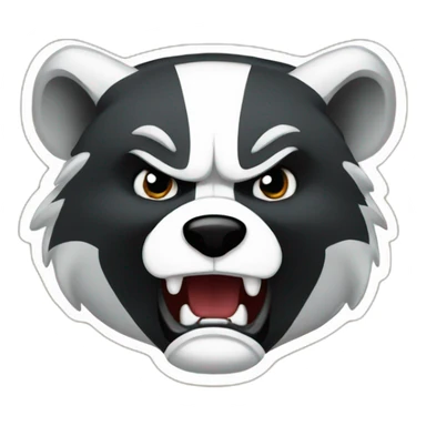 angry bucky badger sticker