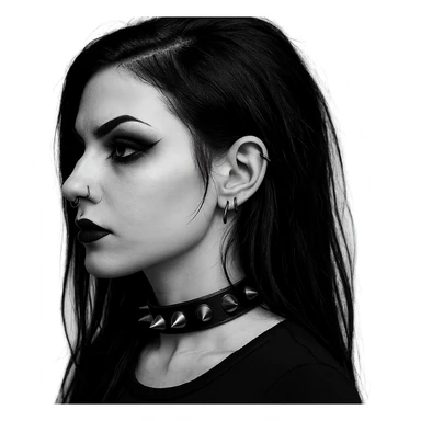 goth black white profile pic 3d  , remove background  sticker