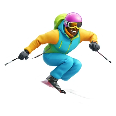 skier skiing down a slope sticker