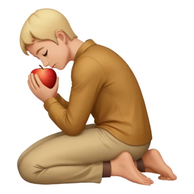 apple style emoji of a person kneeling and bowing down sticker