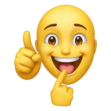 A normal laugh emoji with a finger pointing at me sticker
