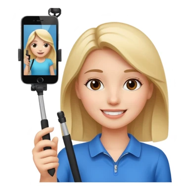 girl with phone selfie stick sticker
