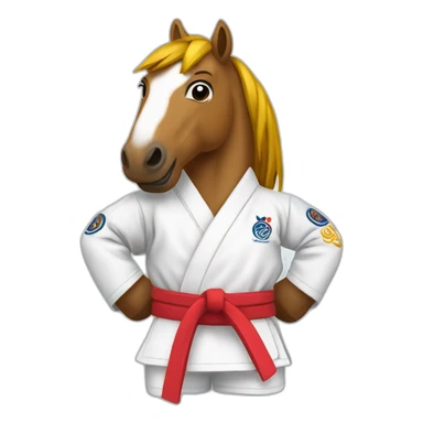 Horse wearing a Jiu-Jitsu gi sticker