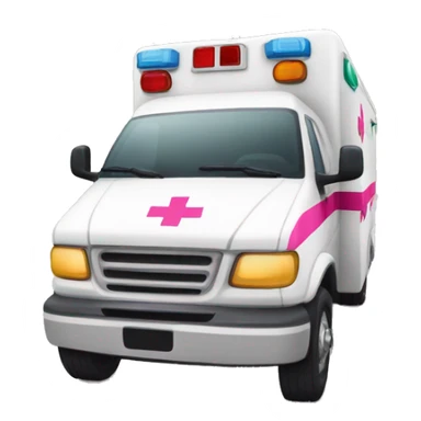 Ambulance with a pink bow sticker