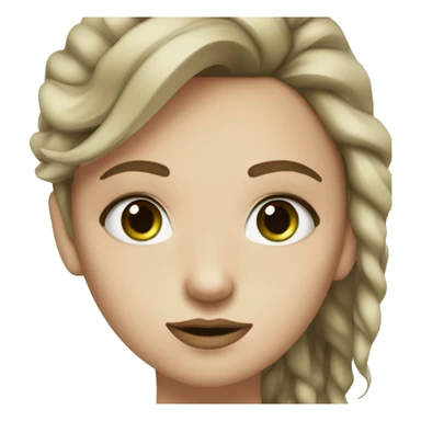 White girl with vawy brown hair green eyes and nose septum piercing sticker