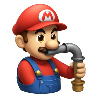mario plumbing a pipe sticker