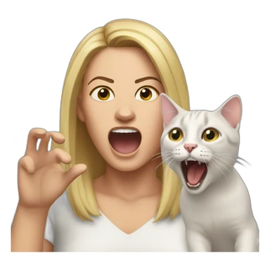Woman yelling at cat meme sticker