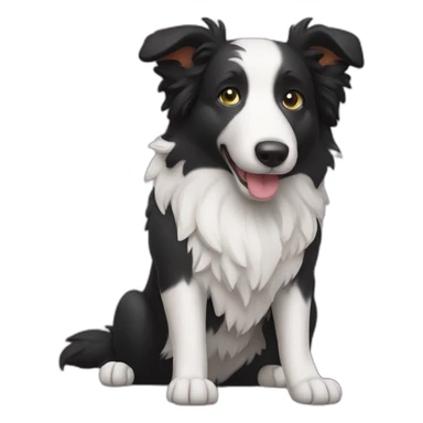 Border Collie playing flute sticker