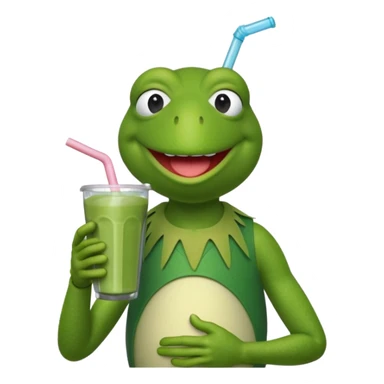 kermit meme drinking protein shake sticker