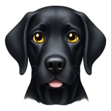 black lab with yellow eyes and white fur around his nose sticker