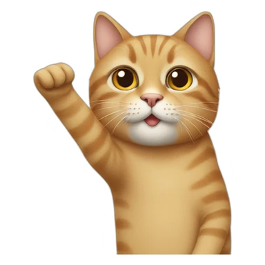 cat with human finger pointed up sticker