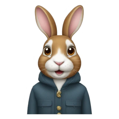 English rabbit sticker