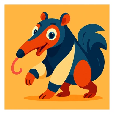 anteater, vibrant cartoon style sticker
