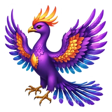 a purple pheonix with wings spread out sticker