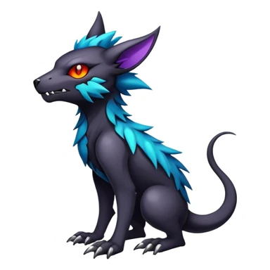 cool edgy colorful dark fantasy animal hybrid Fakemon full body sticker