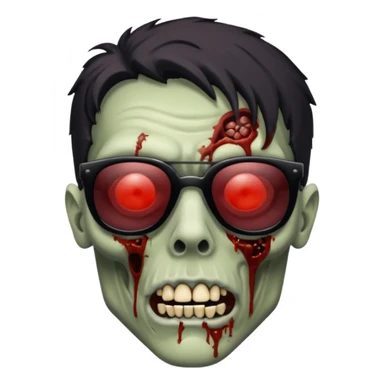 zombie with black sunglasses sticker