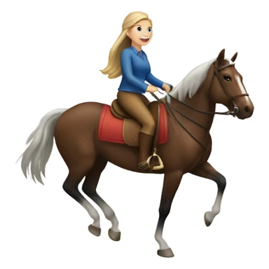 Caucasian women riding horses sticker