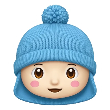 Hat with pompom light Blue sticker