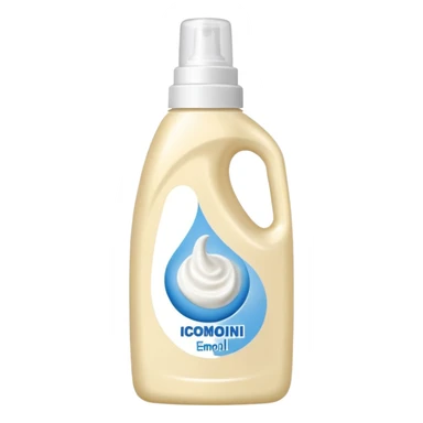 detergent bottle, cream colored, white cap sticker