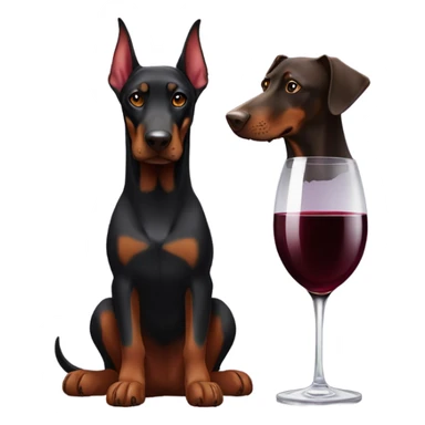 Red wine and doberman sticker