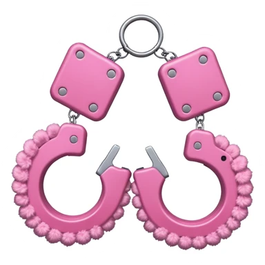 Pink fluffy hand cuffs  sticker