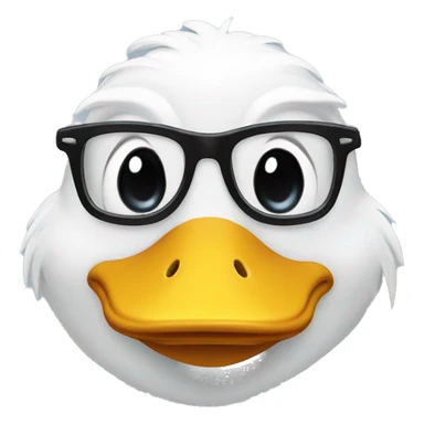 a duck with glasses sticker