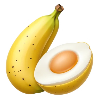 A banana standing between two eggs sticker