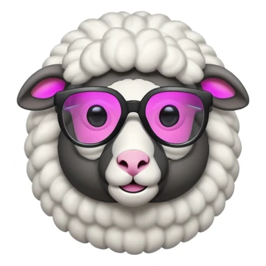 cyber sheep with cool electro glasses sticker