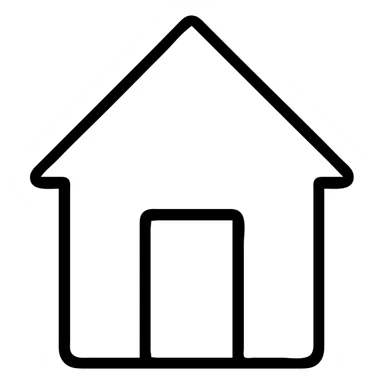 Simple house with a roof and door sticker