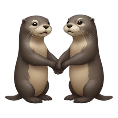 Otters holding hands sticker