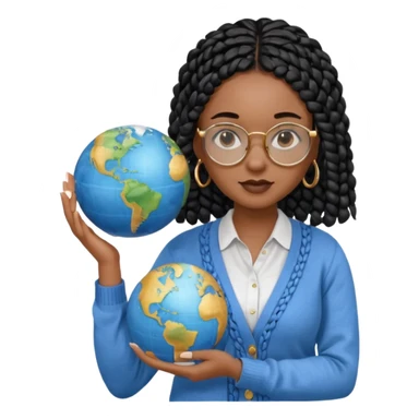 a-young-woman-wearing-fine-gold-round-glasses-and-black-hair-in-several-box-braids,-she-has-light-black-skin,-and-she's-wearing-a-white-shirt-with-an-blue-cardigan-on-top.-she's-holding-a-globe-in-one-hand.png sticker