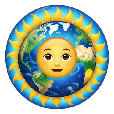 the sun moving  around the earth  sticker