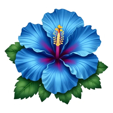 Blue hibiscus flower sticker