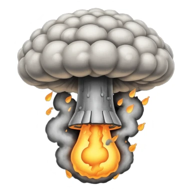 atomic bomb mushroom cloud in the shape of the letter T sticker