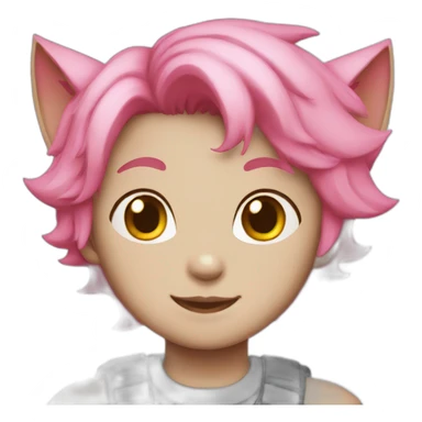 catboy with pink hair sticker