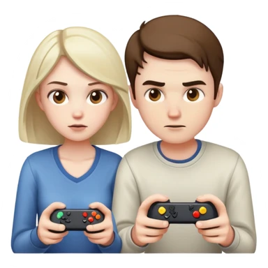 Couple playing videogame sticker