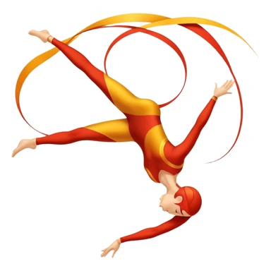 A dynamic emblem symbolizing acrobatic sports, featuring an abstract representation of an acrobat mid-performance, performing a graceful flip or aerial pose. The emblem should incorporate sleek lines and shapes that evoke motion and precision, with a clean, professional look. sticker