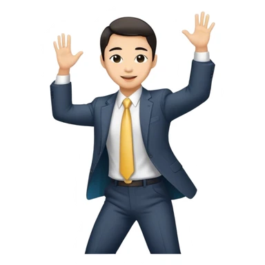 Asian lawyer dancing. sticker