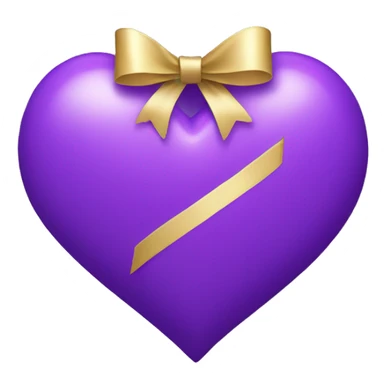 Purple heart with ribbon sticker