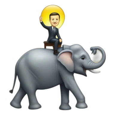 Volodymyr Zelensky on an elephant sticker