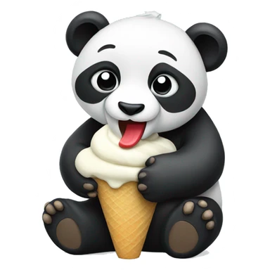 Panda eating ice cream sticker