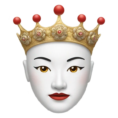 White Peking Opera Head Crown sticker