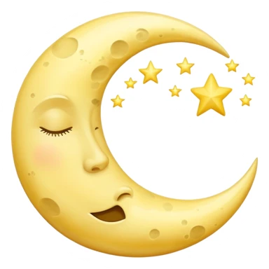sleeping moon sticker