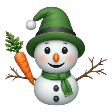 snowman wearing green hat sticker