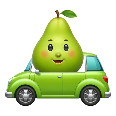 plain pear in a porshce sticker