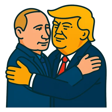 Putin and Trump hugging sticker