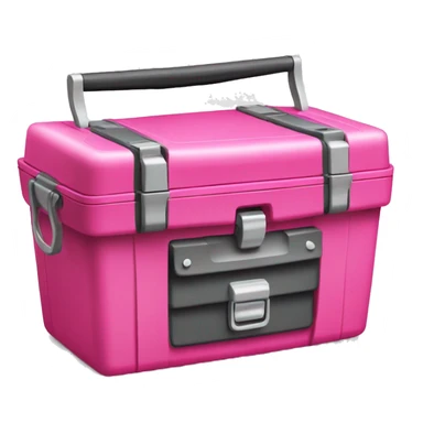 Realistic hot pink Fishing tackle box sticker